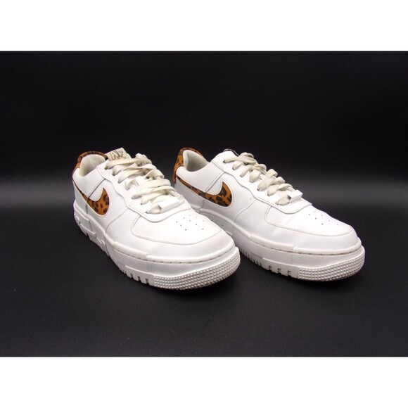 Nike Shoes Womens 7.5 Air Force 1 Pixel SE White Leopard Sneakers CV8481-100 - Picture 3 of 13